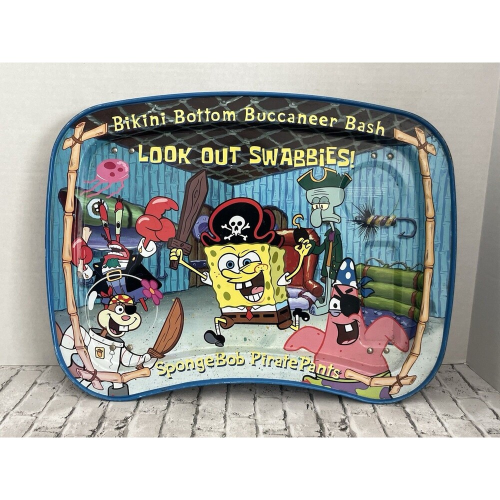 SpongeBob SquarePants 2003 Metal Official TV Tray Lap Foldable Legs Kidz Trays